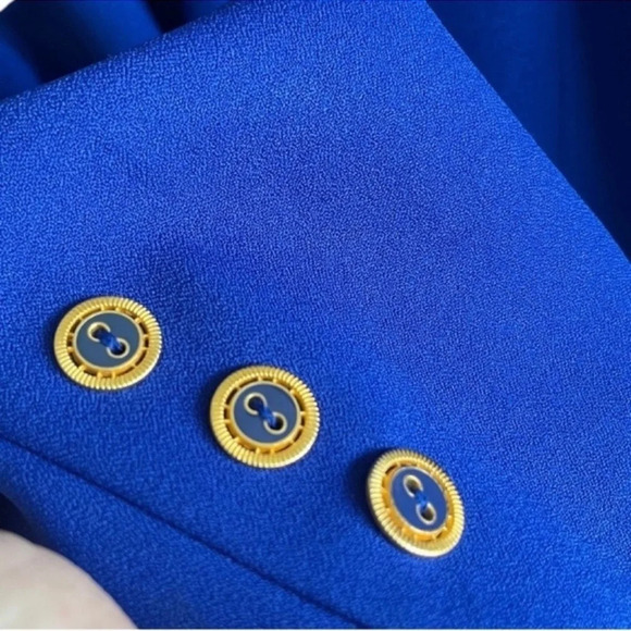 EMILY Royal Blue Attire Career Formal Office Blazer Size 4P - Picture 7 of 11